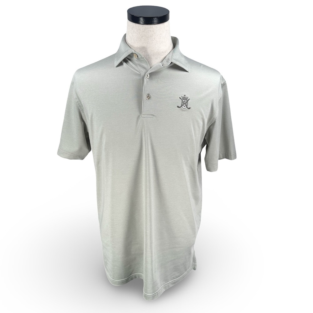 Peter Millar Summer Comfort Gray Radnor Valley Country Club Golf Polo Mens Large